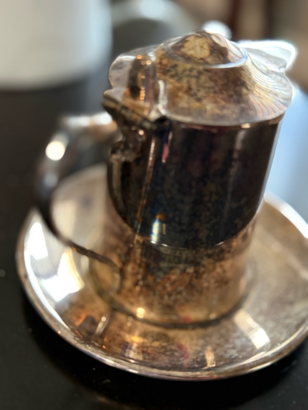 Vintage Silver Creamer Saucer - Silver - Picture 3 of 7